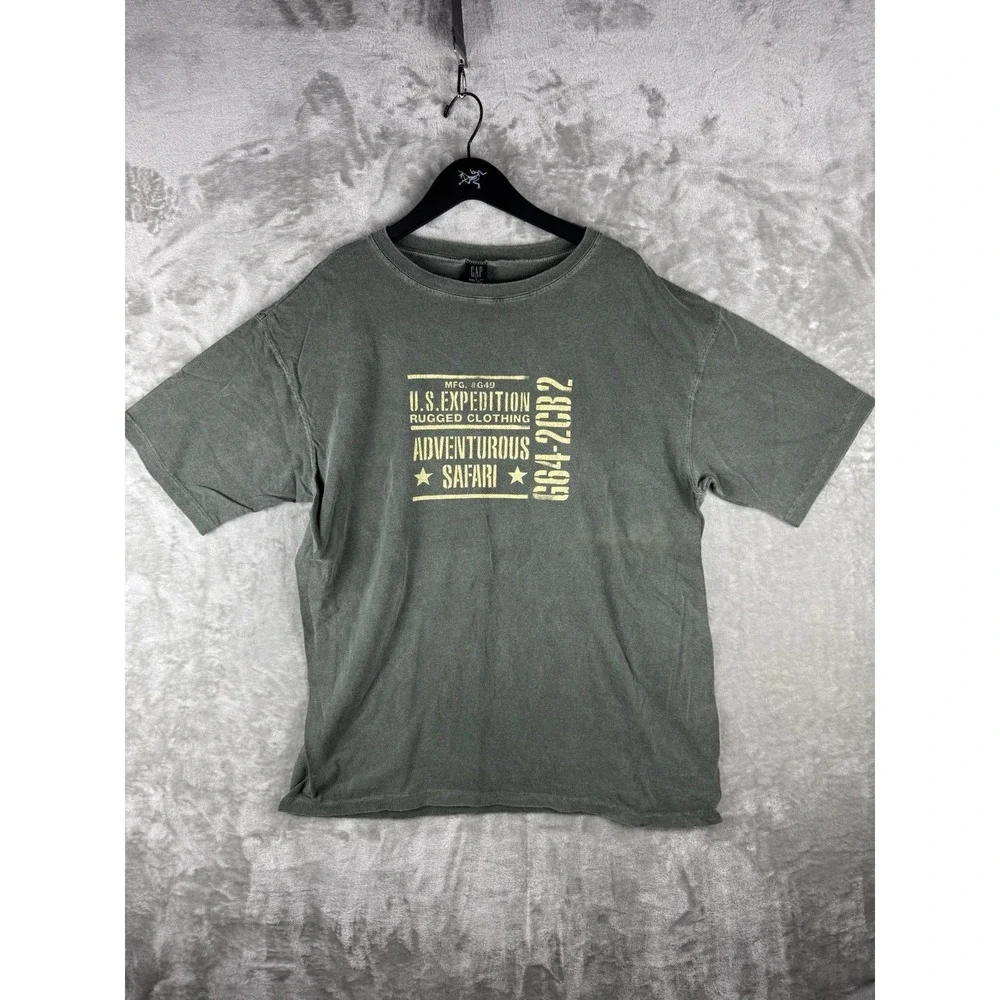 Vintage GAP US Expedition MFG Safari Graphic Mens XL USA 90s Single Stitch
